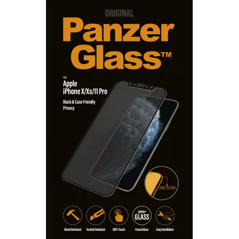 Película de privacidade PanzerGlass ® para iPhone 11 Pro | X | Xs | Edge-to-Edge