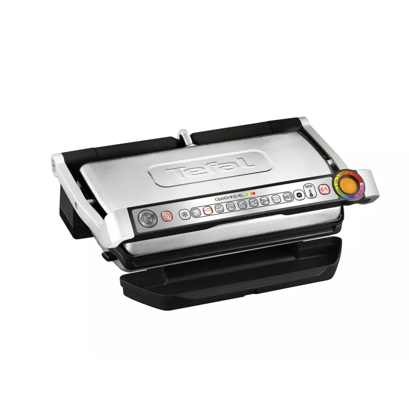 Tefal OptiGrill+ XL GC724D grelhador de contacto, 2000 W, 9 programas, 800 cm², preto/metálico