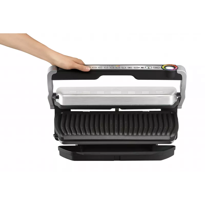 Tefal OptiGrill+ XL GC724D grelhador de contacto, 2000 W, 9 programas, 800 cm², preto/metálico