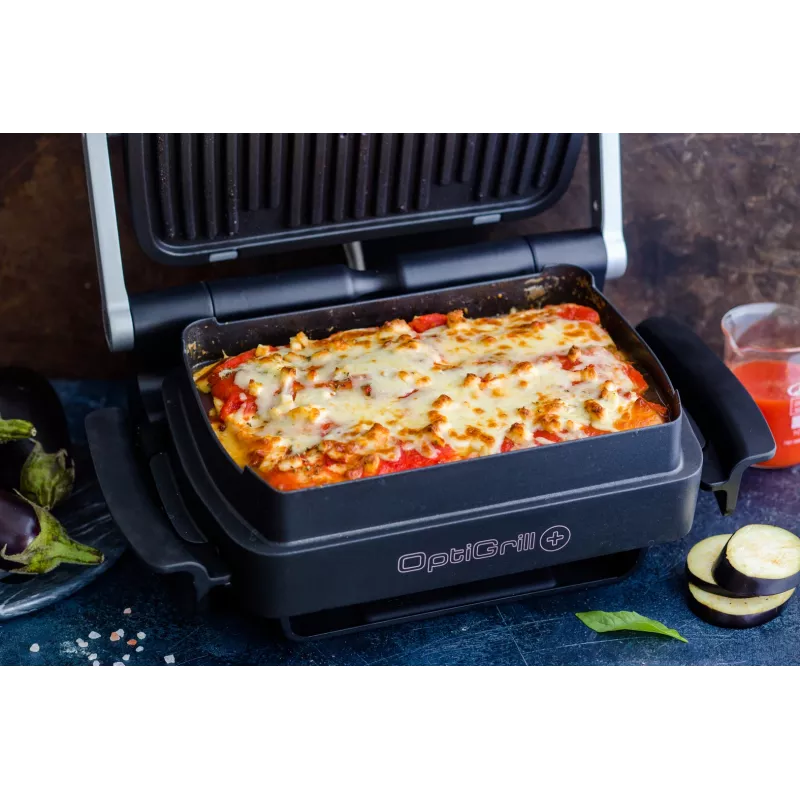 Tefal OptiGrill+ XL GC724D grelhador de contacto, 2000 W, 9 programas, 800 cm², preto/metálico