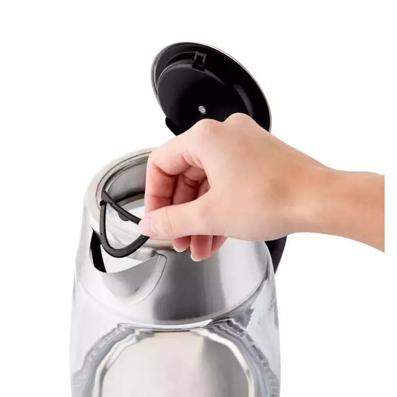Chaleira elétrica ETA ETA915390000 — 1,5 l, 2200 W, aço inoxidável e vidro transparente, preto