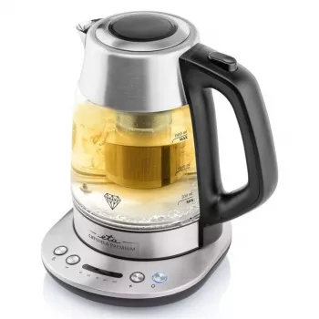 Chaleira elétrica ETA ETA915390000 — 1,5 l, 2200 W, aço inoxidável e vidro transparente, preto