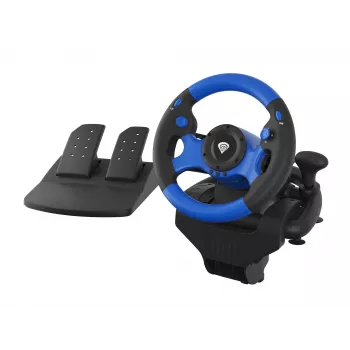Volante GENESIS Seaborg 350 preto, azul USB + pedais Nintendo Switch, PC, PlayStation 4, Playstation 3, Xbox 360, Xbox One, Xbox Series S, Xbox Series X