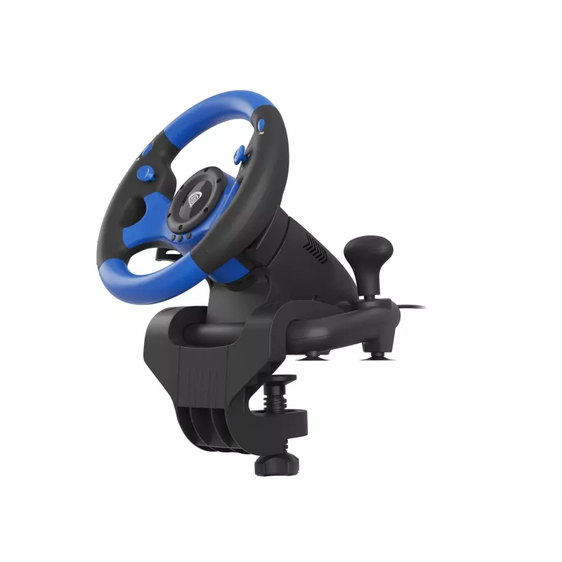 Volante GENESIS Seaborg 350 preto, azul USB + pedais Nintendo Switch, PC, PlayStation 4, Playstation 3, Xbox 360, Xbox One, Xbox Series S, Xbox Series X
