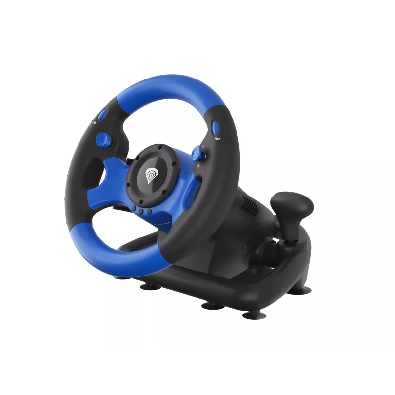 Volante GENESIS Seaborg 350 preto, azul USB + pedais Nintendo Switch, PC, PlayStation 4, Playstation 3, Xbox 360, Xbox One, Xbox Series S, Xbox Series X