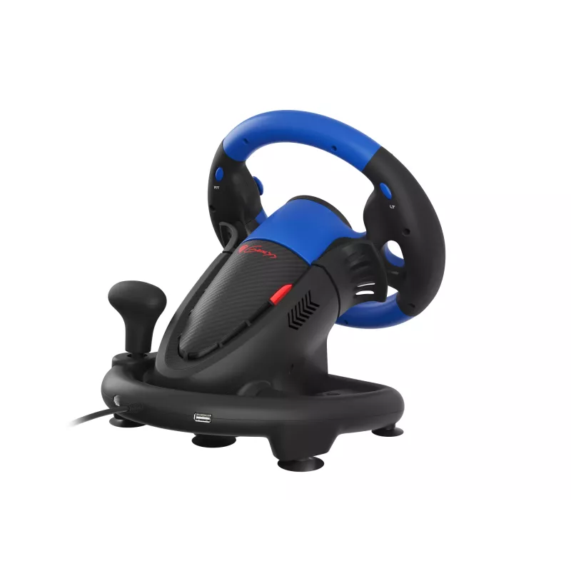 Volante GENESIS Seaborg 350 preto, azul USB + pedais Nintendo Switch, PC, PlayStation 4, Playstation 3, Xbox 360, Xbox One, Xbox Series S, Xbox Series X