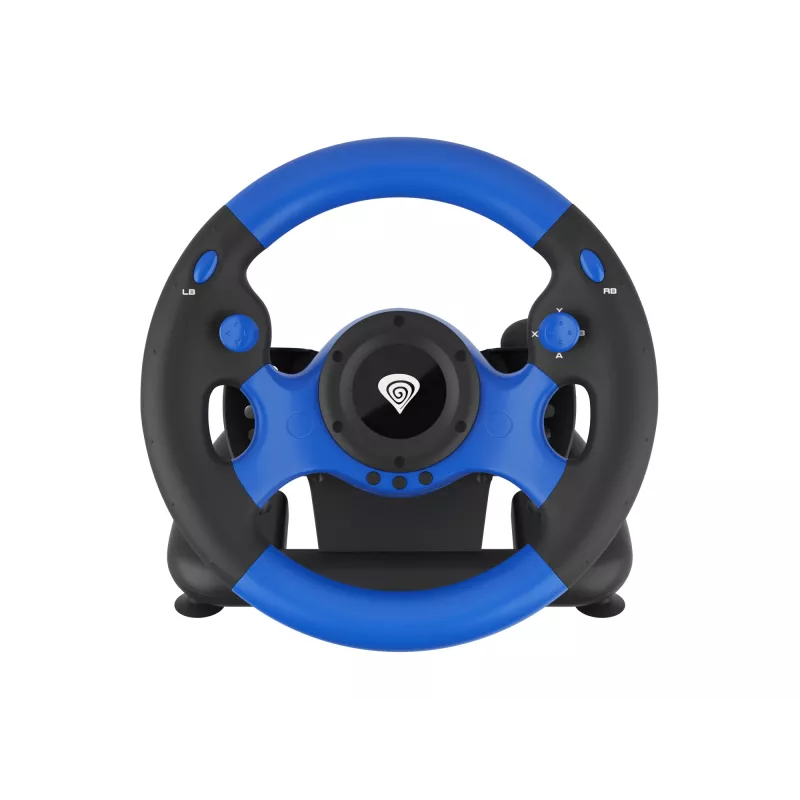 Volante GENESIS Seaborg 350 preto, azul USB + pedais Nintendo Switch, PC, PlayStation 4, Playstation 3, Xbox 360, Xbox One, Xbox Series S, Xbox Series X