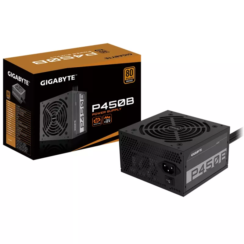 Fonte de alimentação GIGABYTE P450B 450 W 20+4 pin ATX ATX preta