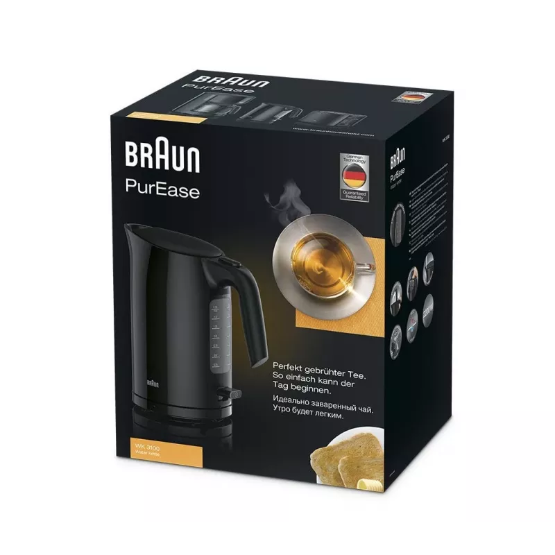 Chaleira elétrica Braun PurEase WK 3100 BK 1,7 l 2200 W preta