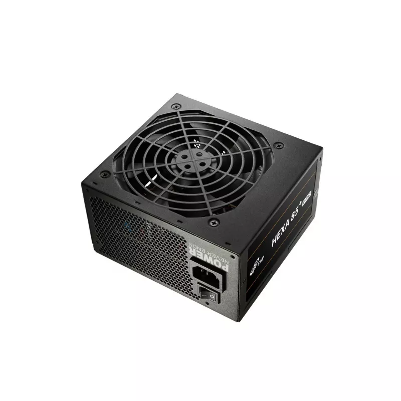 Fonte de alimentação FSP HEXA 85+ PRO 550W ATX ATX2.5 preta, 550 W, 100 - 240 V, 50 - 60 Hz, 7.5 - 3 A, Ativa, 100 W