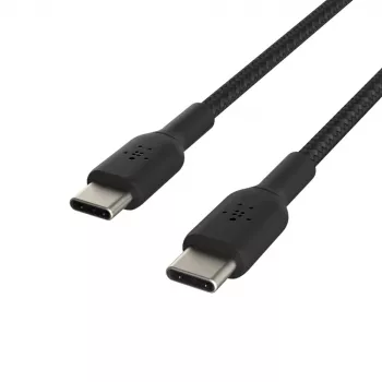Cabo USB-C para USB-C BELKIN, trançado, 1 m, preto