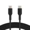Cabo USB-C para USB-C BELKIN, trançado, 1 m, preto