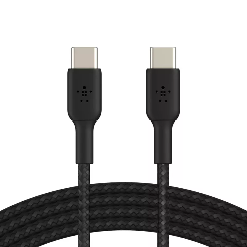 Cabo USB-C para USB-C BELKIN, trançado, 1 m, preto