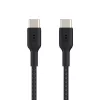 Cabo USB-C para USB-C BELKIN, trançado, 1 m, preto