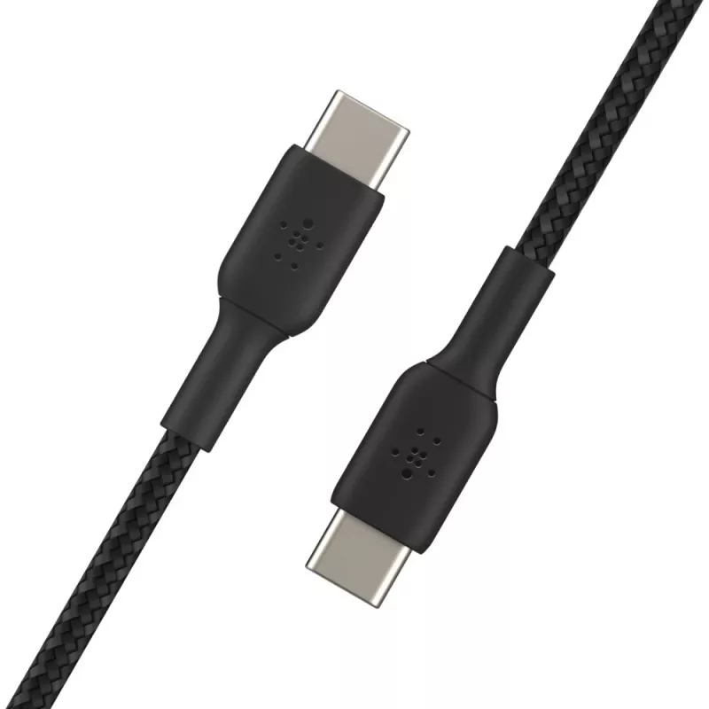 Cabo USB-C para USB-C BELKIN, trançado, 1 m, preto