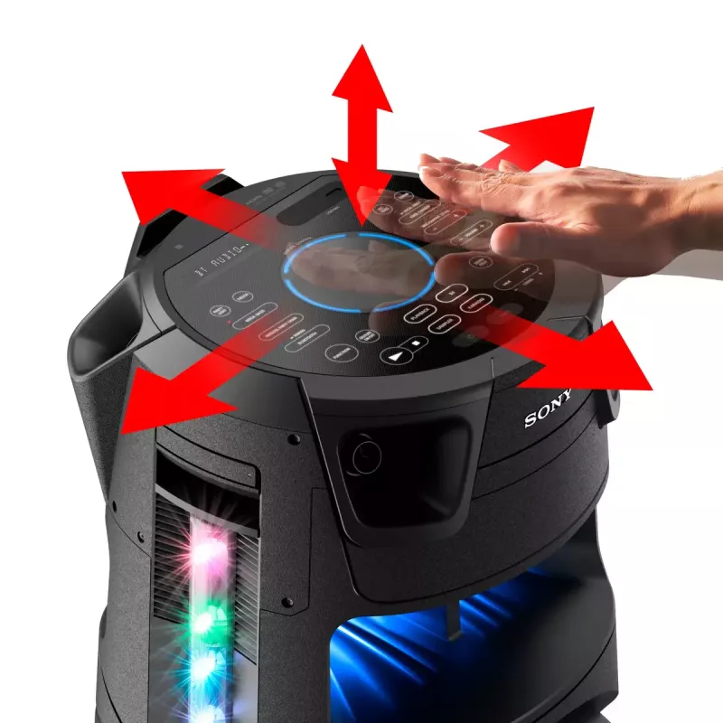 Coluna de festa Sony MHC-V73D High Power Bluetooth® com som de festa omnidirecional e luz