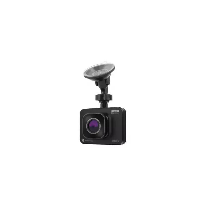 Gravador de vídeo para automóvel Navitel AR250 NV — 1 câmara 1920x1080, ângulo de visão de 140°, ecrã integrado, MicroSD, alimentação por bateria e isqueiro