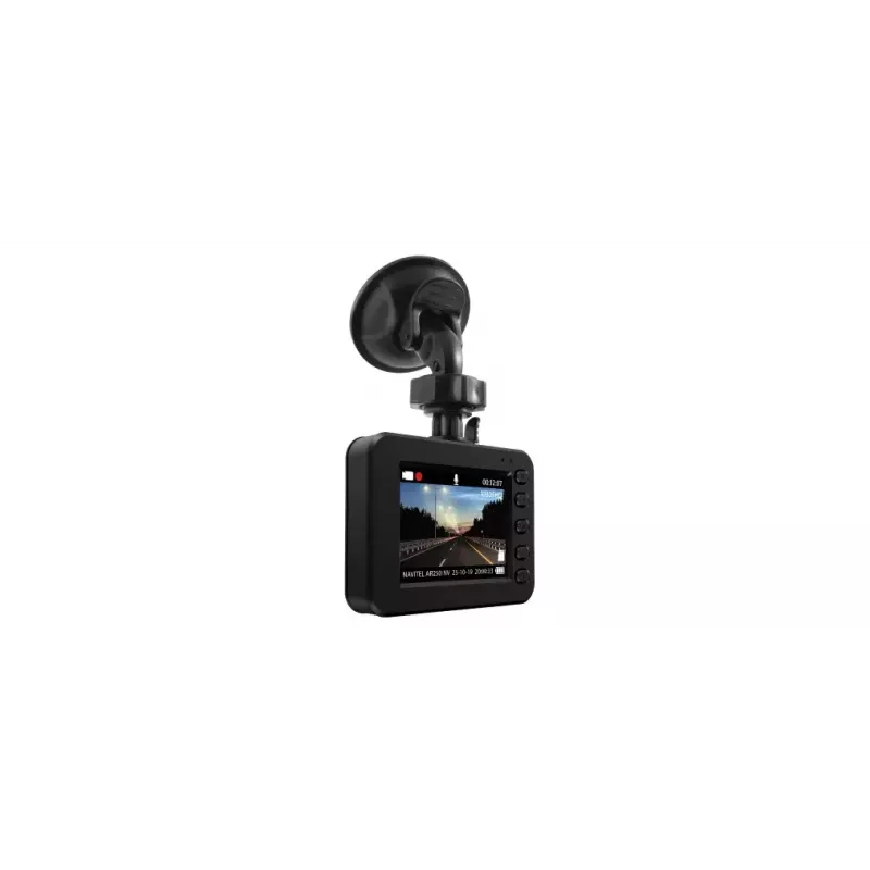 Gravador de vídeo para automóvel Navitel AR250 NV — 1 câmara 1920x1080, ângulo de visão de 140°, ecrã integrado, MicroSD, alimentação por bateria e isqueiro