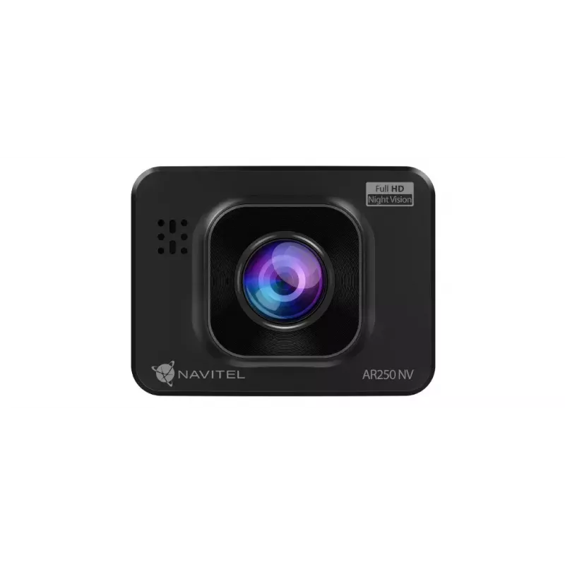 Gravador de vídeo para automóvel Navitel AR250 NV — 1 câmara 1920x1080, ângulo de visão de 140°, ecrã integrado, MicroSD, alimentação por bateria e isqueiro