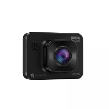 Gravador de vídeo para automóvel Navitel AR250 NV — 1 câmara 1920x1080, ângulo de visão de 140°, ecrã integrado, MicroSD, alimentação por bateria e isqueiro