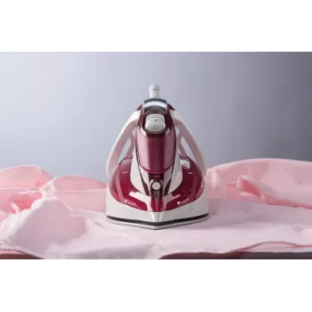 Central de engomar a vapor Gorenje SIH3000RBC — 3000 W, base cerâmica, depósito de água de 0,4 L, 1,6 kg, vermelho