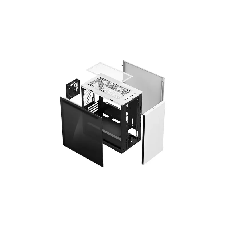 DeepCool MACUBE 110 WH caixa de PC Midi Tower, mATX, vidro temperado, cooler de CPU de 165 mm, 2 x 3,5" + 2 x 2,5" baias, branca
