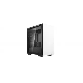 Caixa de PC DeepCool MACUBE 110 WH Midi-Tower — Branco, vidro temperado, microATX, até 320 mm GPU, dissipador de CPU de 165 mm, 2x3,5 polegadas + 2x2,5 polegadas baías