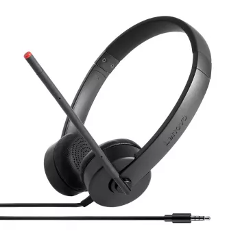Auscultadores com microfone Lenovo Estéreo Analógicos Com fios Arco de cabeça Escritório/Call center Preto