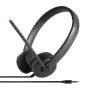 Auscultadores com microfone Lenovo Estéreo Analógicos Com fios Arco de cabeça Escritório/Call center Preto