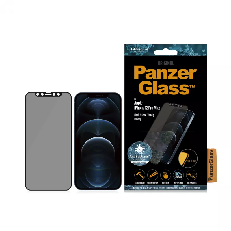 PanzerGlass ® Película de privacidade iPhone 12 Pro Max | Edge-to-Edge