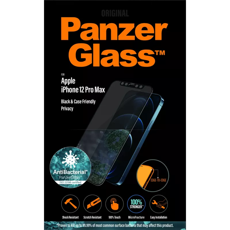 PanzerGlass ® Película de privacidade iPhone 12 Pro Max | Edge-to-Edge