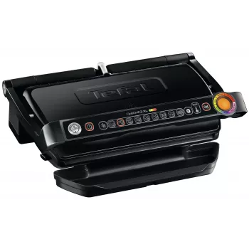 Grelhador de contacto Tefal GC7228 — Grelhador de contacto, superfície de grelhar de 800 cm², termostato ajustável, aço inoxidável preto