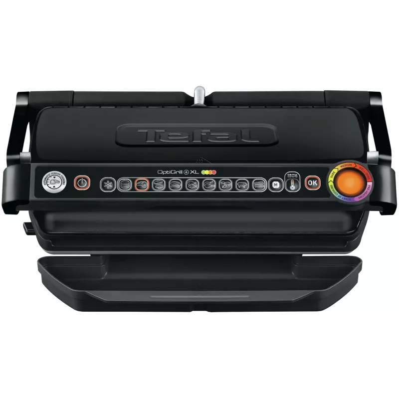 Grelhador de contacto Tefal GC7228 — Grelhador de contacto, superfície de grelhar de 800 cm², termostato ajustável, aço inoxidável preto
