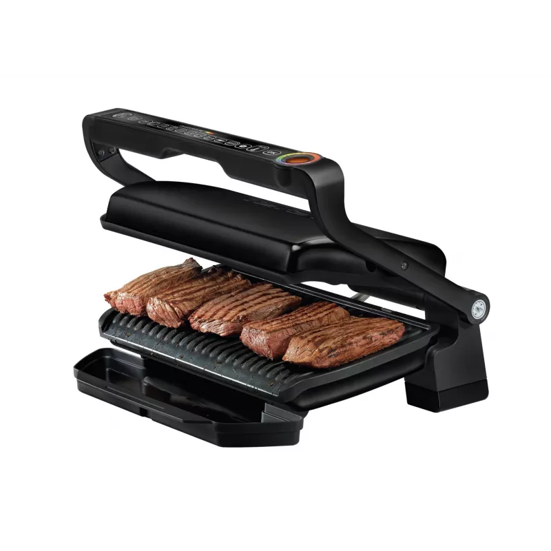 Grelhador de contacto Tefal GC7228 — Grelhador de contacto, superfície de grelhar de 800 cm², termostato ajustável, aço inoxidável preto