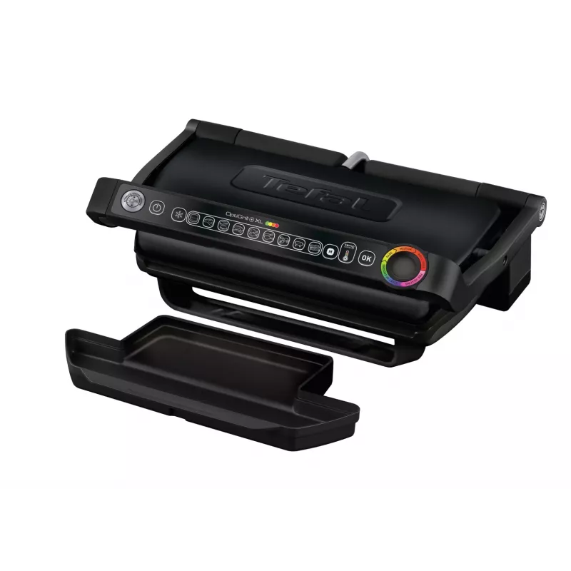 Grelhador de contacto Tefal GC7228 — Grelhador de contacto, superfície de grelhar de 800 cm², termostato ajustável, aço inoxidável preto
