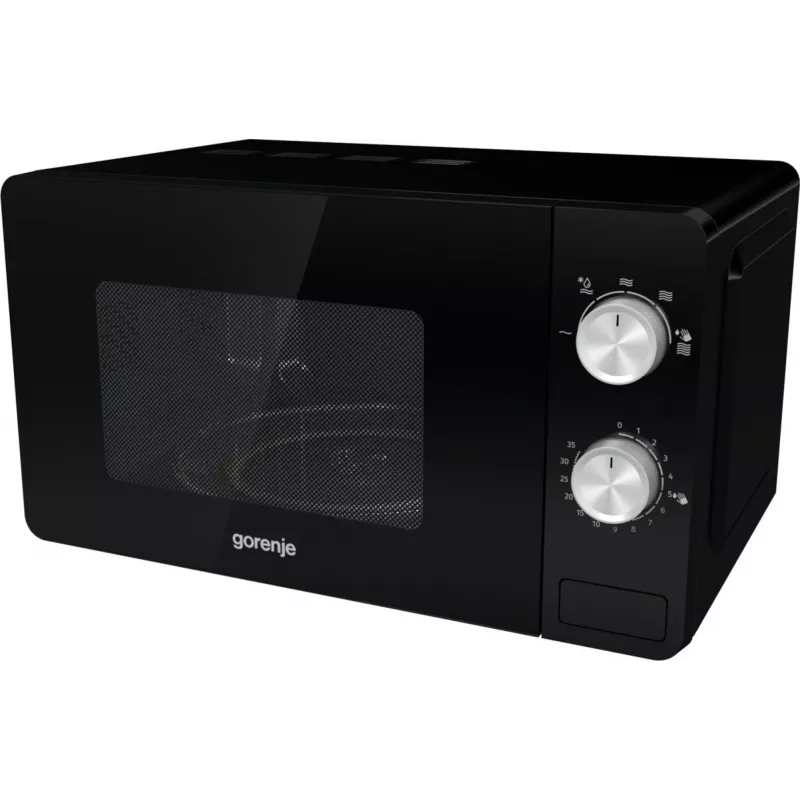 Micro-ondas simples Gorenje MO20E1B – 20 L, 800 W, 5 níveis de potência, prato giratório de 270 mm, preto