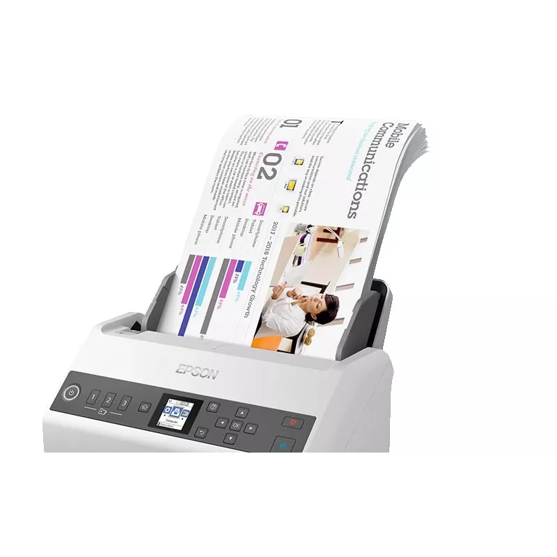 Digitalizador de alimentação Epson DS-730N 600 x 600 DPI A4 Preto, Cinzento