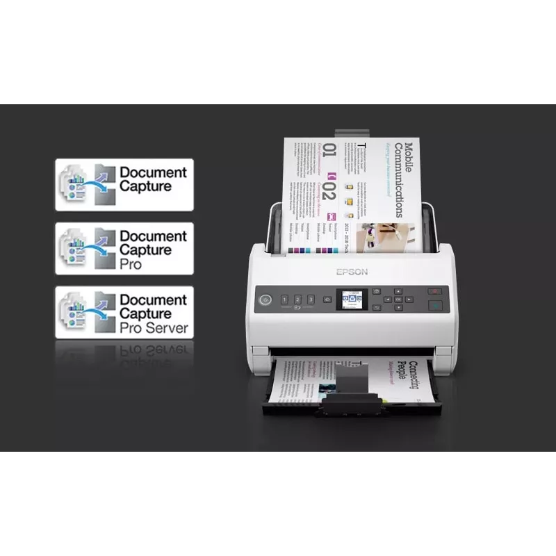 Digitalizador de alimentação Epson DS-730N 600 x 600 DPI A4 Preto, Cinzento