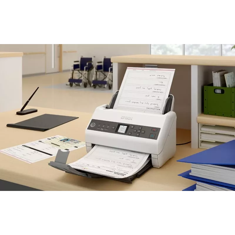 Digitalizador de alimentação Epson DS-730N 600 x 600 DPI A4 Preto, Cinzento