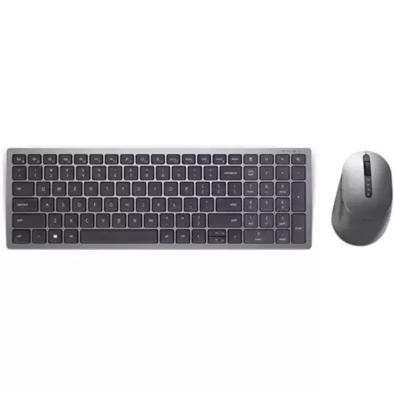 Teclado e rato sem fios Dell KM7120W Bluetooth cinzento titânio teclado compacto rato ergonómico
