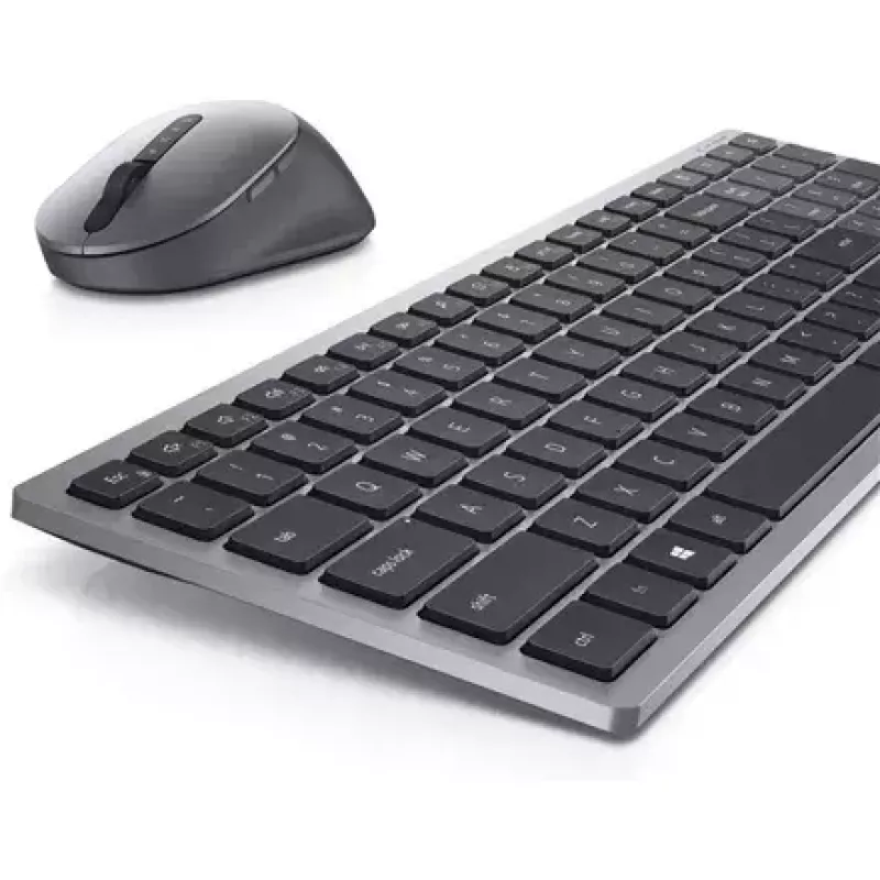Teclado e rato sem fios Dell KM7120W Bluetooth cinzento titânio teclado compacto rato ergonómico