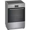 Fogão independente Bosch Serie 4 HKR39A250U, placa vitrocerâmica 4 zonas, forno 66 L, aço inoxidável, 600 mm