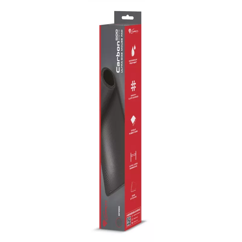 Tapete de rato gaming GENESIS Carbon 500 Ultra Wave preto, cinzento