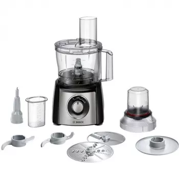 Robot de cozinha Bosch MCM3401M com motor de 800 W e taça de 2,3 L, preto/aço inoxidável