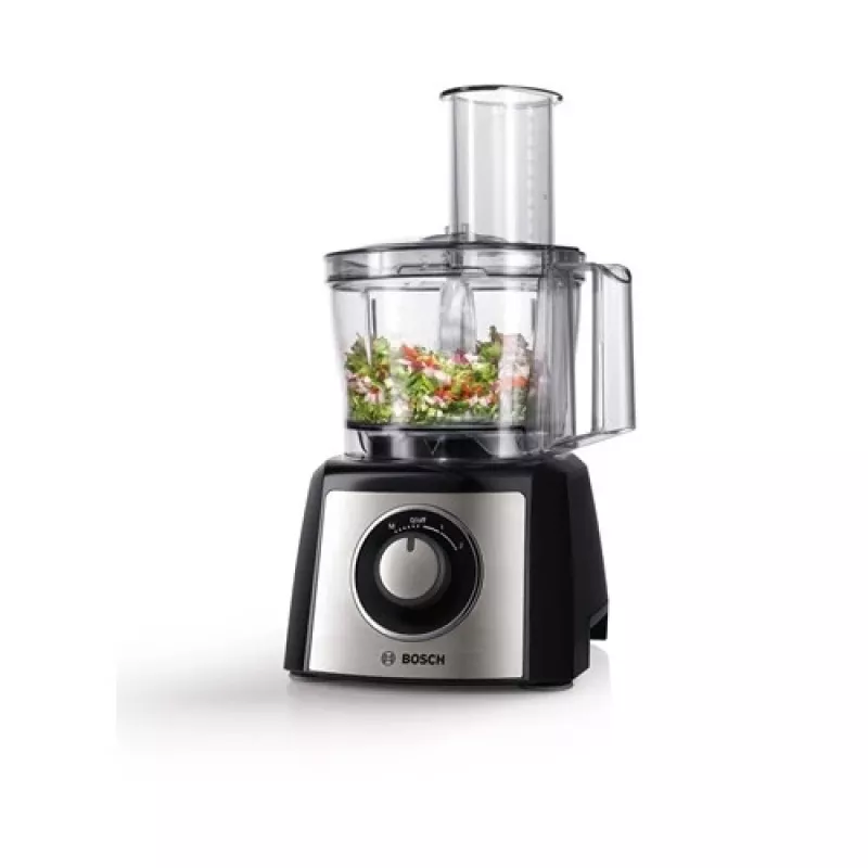 Robot de cozinha Bosch MCM3401M com motor de 800 W e taça de 2,3 L, preto/aço inoxidável