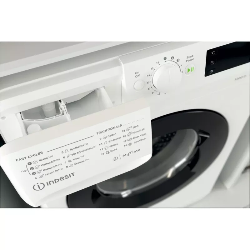 Máquina de lavar roupa Indesit MTWE 71252 WK EE de carregamento frontal 7 kg 1151 rpm branco