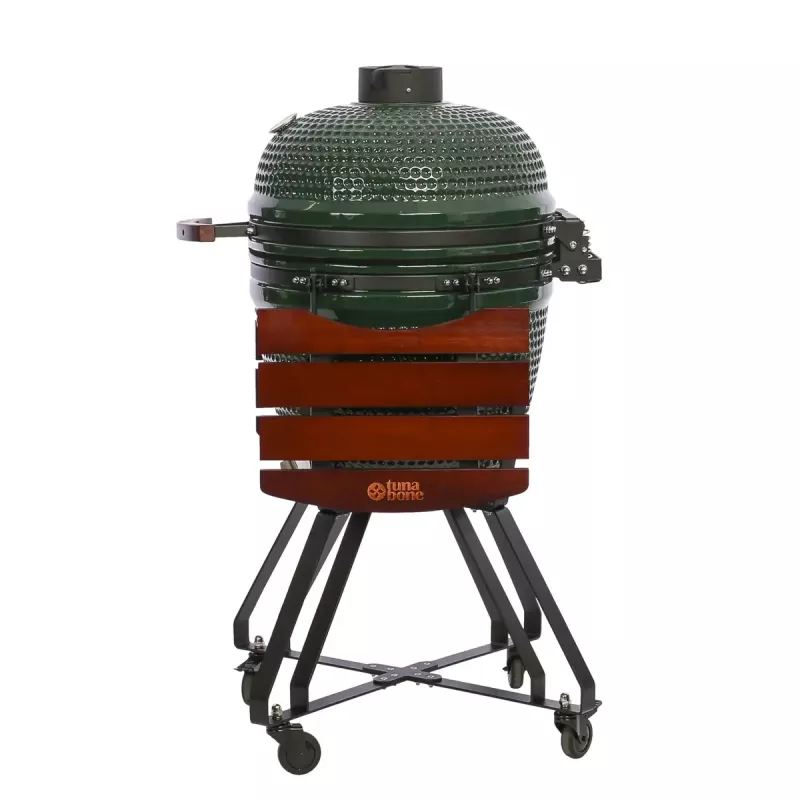 Grelhador kamado a carvão TUNABONE TunaBone Classic 21 polegadas tamanho M verde