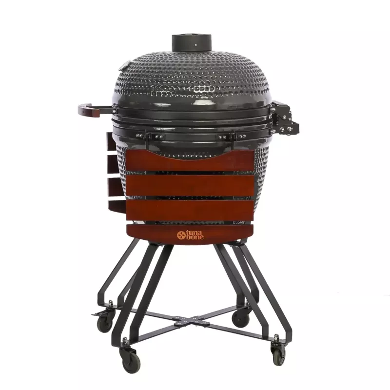 Grelhador kamado TUNABONE TunaBone Classic 23 polegadas (tamanho L) grelhador a carvão cerâmico, diâmetro de grelha 23 polegadas, cinzento escuro