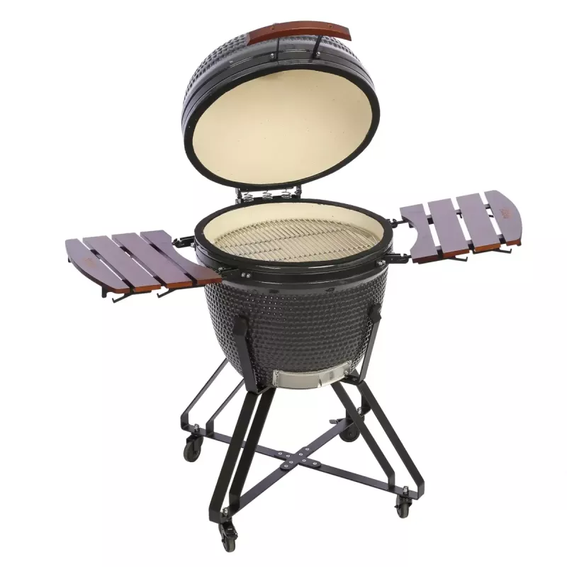 Grelhador kamado TUNABONE TunaBone Classic 23 polegadas (tamanho L) grelhador a carvão cerâmico, diâmetro de grelha 23 polegadas, cinzento escuro