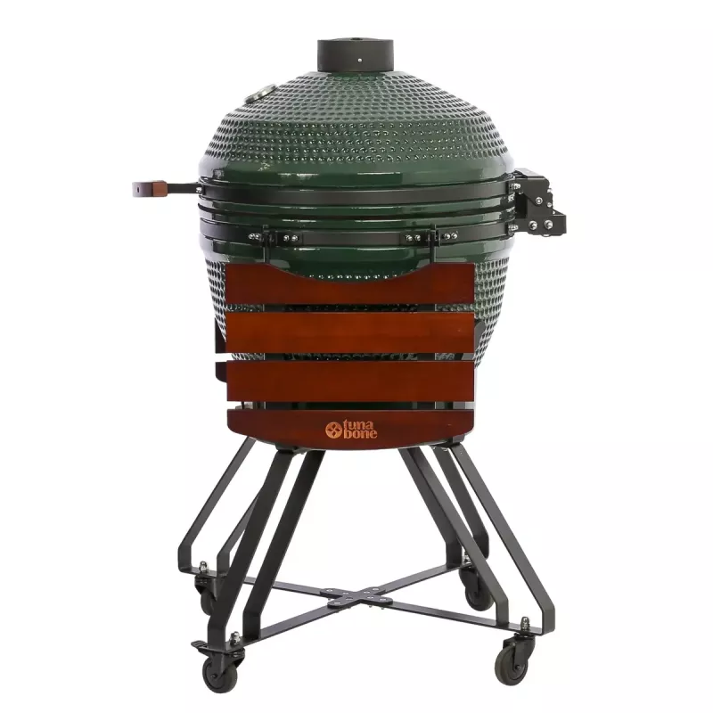 TunaBone Kamado Pro grelhador de cerâmica de 24 polegadas, tamanho L, verde (TBG24GREEN-02)
